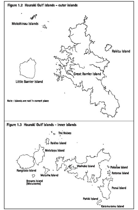 Figure 1.2 Hauraki Gulf islands - outer islands