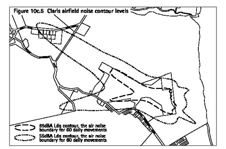 Figure 10c.5 Claris airfield noise
contour levels