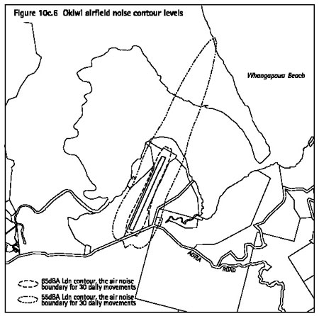 Figure 10c.5 Okiwi airfield noise contour levels