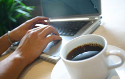 Person at a computer.