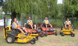 Grass verge mowing team