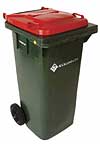 Image of red-lidded wheelie bin