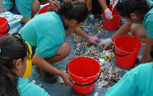 Image of Otahuhu Intermediate students doing a waste audit.